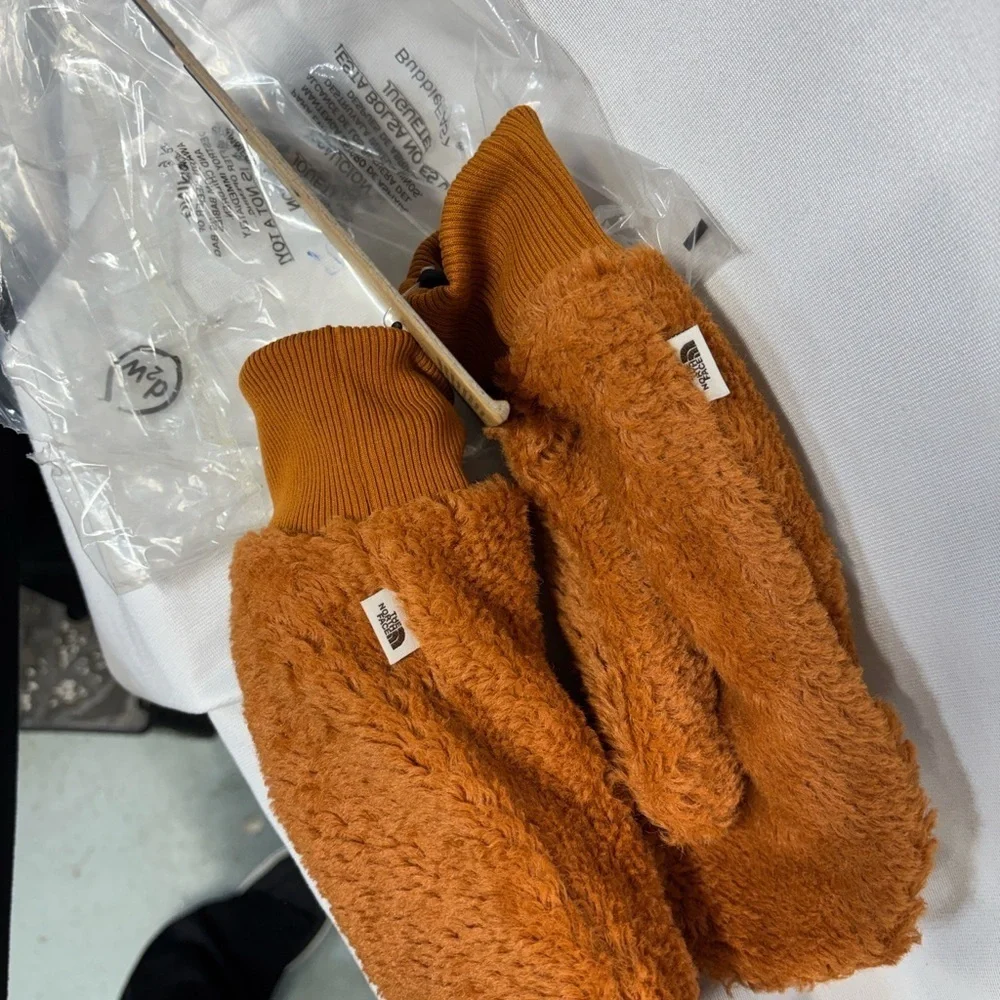 The North Face Ridge Fleece Mitts in Orange